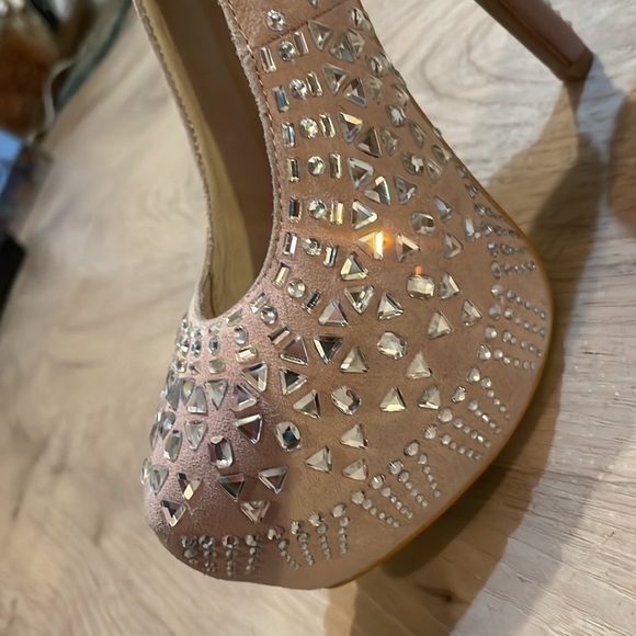 Chinese Laundry Elise sparkle platform heels with silver rhinestone 6 - Picture 8 of 12